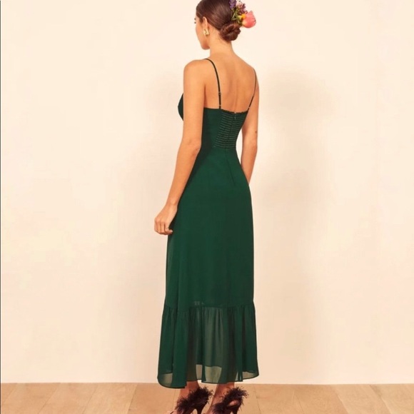 🍭🍭Sale🍭🍭 Reformation Emersyn Dress in Emerald - Picture 3 of 16